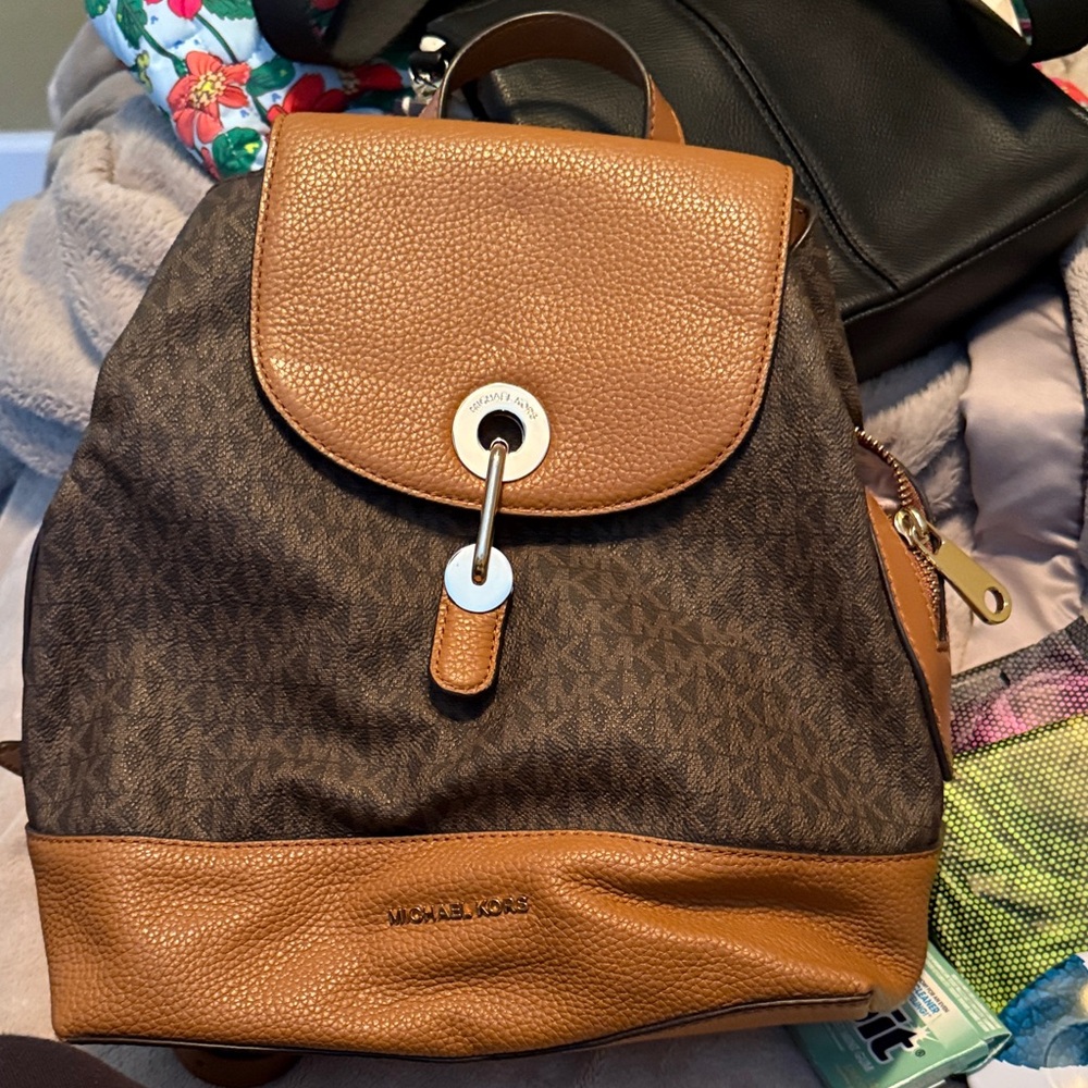 Michael Kors Black and Brown Women's Backpack